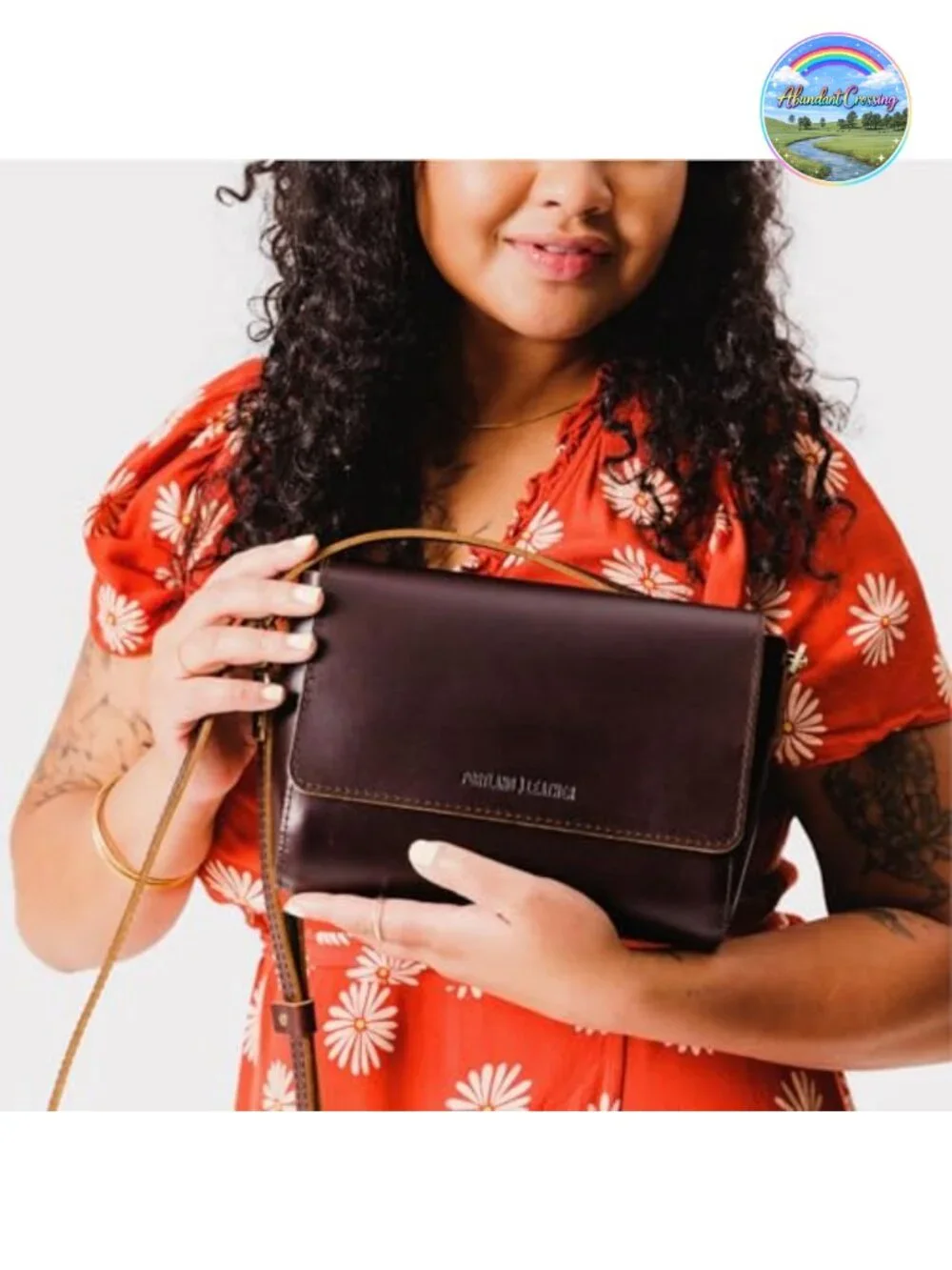Full-Grain Leather Crossbody Bag for Women - Adjustable Shoulder Strap,